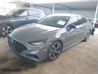 2021 Hyundai Sonata SEL Plus with VIN 5NPEJ4J20MH077891, listed as a IAAI auction lot 41674937 with 82,803 mi miles. Bid and sale history available at carsss.com. Image 2.