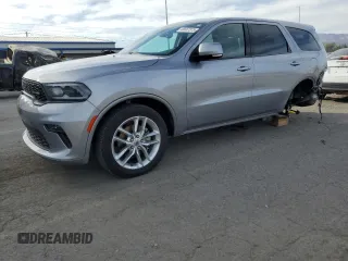 2021 Dodge Durango GT Plus with VIN 1C4RDJDG7MC547327, listed as a Copart auction lot 46667375 with 63,279 mi miles and Salvage Title. Bid and sale history available at carsss.com. Image 1.