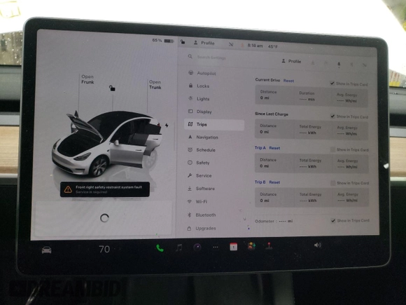 2023 Tesla Model Y Long Range with VIN 7SAYGDEE6PF806434, listed as a Copart auction lot 51455035 with Not Provided miles and Salvage Title. Bid and sale history available at DreamBid. Image 9.