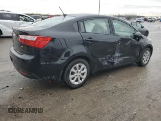 2013 Kia Rio LX with VIN KNADM4A30D6293873, listed as a Copart auction lot 43334195 with 65,571 mi miles and Salvage Title. Bid and sale history available at DreamBid. Image 3.
