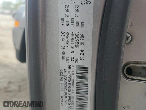 2017 Jeep Patriot Sport with VIN 1C4NJPBAXHD140823, listed as a Copart auction lot 56889905 with 134,532 mi miles and Clean Title. Bid and sale history available at DreamBid. Image 13.