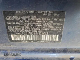 2018 Subaru Crosstrek Premium z VIN JF2GTABC3J9326778, wystawiony jako Copart lot #49608385 z przebiegiem Nie podano mil oraz Szkoda całkowita • Salvage title. Historia ofert i sprzedaży dostępna na DreamBid. Obrazek 13.