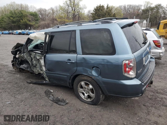 2006 Honda Pilot EX-L with VIN 2HKYF18666H515628, listed as a Copart auction lot 52613865 with Not Provided miles and Salvage Title. Bid and sale history available at DreamBid. Image 2.