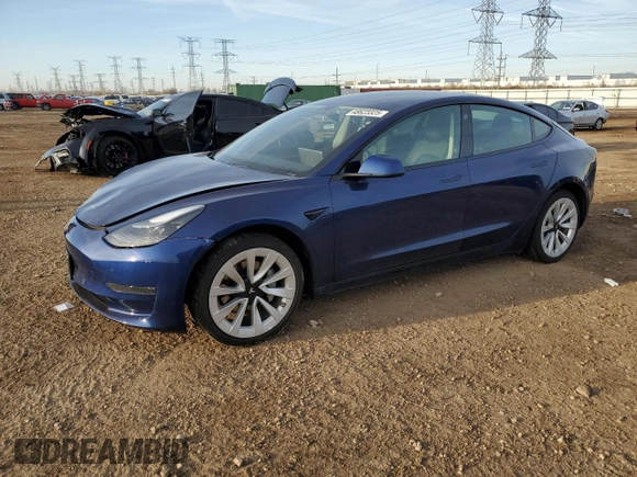 2023 Tesla Model 3 with VIN 5YJ3E1EA3PF448380, listed as a Copart auction lot 48623325 with 37,468 mi miles and Salvage Title. Bid and sale history available at DreamBid. Image 1.