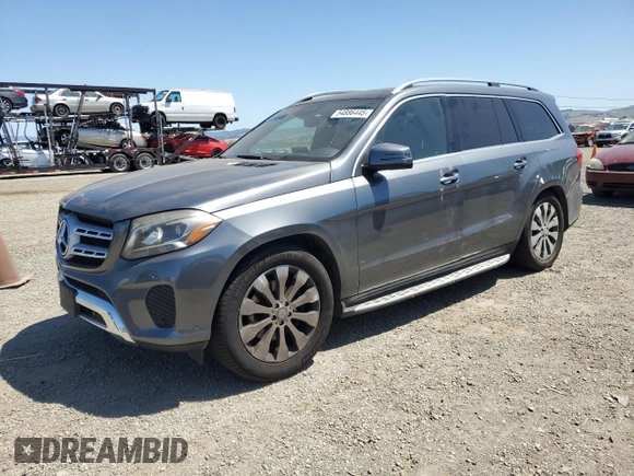 2017 Mercedes-Benz GLS 450 z VIN 4JGDF6EE3HA854652, wystawiony jako Copart lot #54886445 z przebiegiem 129 672 mil mil oraz Szkoda całkowita • Salvage title. Historia ofert i sprzedaży dostępna na DreamBid. Obrazek 1.