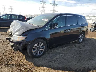 2015 Honda Odyssey Touring Elite with VIN 5FNRL5H93FB077180, listed as a Copart auction lot 43646385 with 133,023 mi miles and Salvage Title. Bid and sale history available at DreamBid. Image 1.