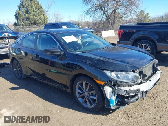 2020 Honda Civic Sedan EX with VIN 19XFC1F3XLE016761, listed as a IAAI auction lot 41670321 with 64,958 mi miles. Bid and sale history available at carsss.com. Image 1.