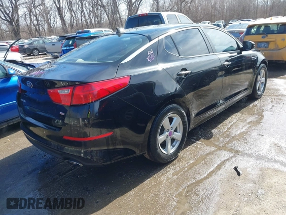 2015 Kia Optima LX with VIN KNAGM4A71F5652818, listed as a IAAI auction lot 41656933 with 251,967 mi miles. Bid and sale history available at carsss.com. Image 4.
