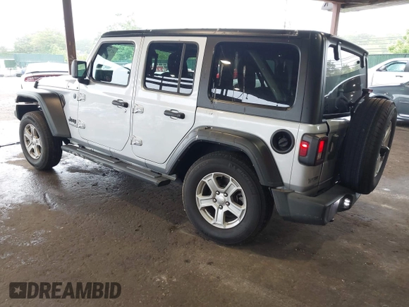 2022 Jeep Wrangler Unlimited Sport S with VIN 1C4HJXDG6NW144396, listed as a IAAI auction lot 42362283 with 19,854 mi miles and . Bid and sale history available at DreamBid. Image 3.