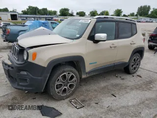 2015 Jeep Renegade Limited with VIN ZACCJBDT0FPB60492, listed as a Copart auction lot 59704635 with 105,586 mi miles and Salvage title. Bid and sale history available at DreamBid. Image 1.