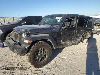2024 Jeep Wrangler Sport S with VIN 1C4PJXDG9RW204575, listed as a Copart auction lot 46354145 with 29,874 mi miles and Salvage Title. Bid and sale history available at DreamBid. Image 1.