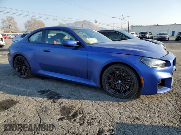 2025 BMW M2 with VIN 3MF23DM03S8E95026, listed as a Copart auction lot 42879435 with 6,399 mi miles and Salvage Title. Bid and sale history available at carsss.com. Image 4.