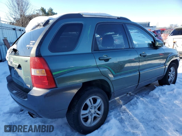 2005 Kia Sportage LX with VIN KNDJE723957107441, listed as a Copart auction lot 41530635 with 146,045 mi miles and Salvage Title. Bid and sale history available at carsss.com. Image 3.