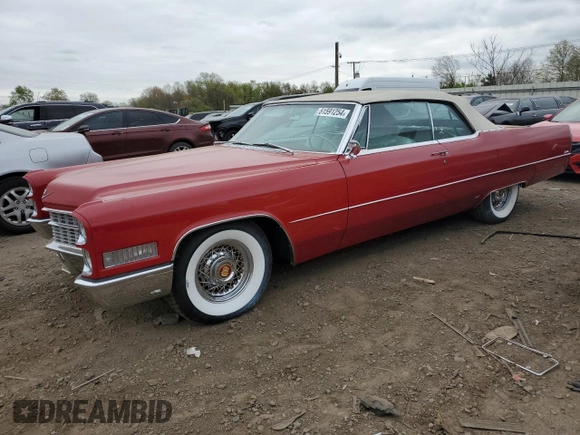 1966 Cadillac DeVille z VIN F6287812, wystawiony jako Copart lot #76001014 z przebiegiem 83 176 mil mil oraz Czysty tytuł • Clean title. Historia ofert i sprzedaży dostępna na DreamBid. Obrazek 1.