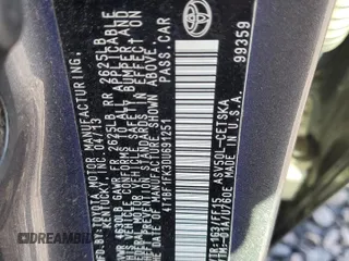 2013 Toyota Camry L with VIN 4T1BF1FK3DU691251, listed as a Copart auction lot 85481704 with 176,501 mi miles and Salvage Title. Bid and sale history available at DreamBid. Image 12.