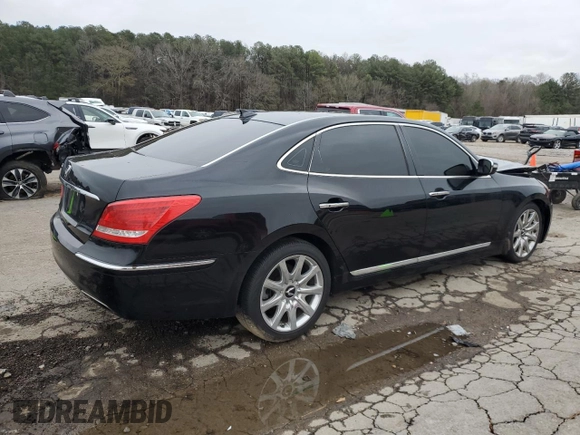 2013 Hyundai Equus Signature with VIN KMHGH4JH5DU058196, listed as a Copart auction lot 87376654 with 120,804 mi miles and Salvage Title. Bid and sale history available at DreamBid. Image 3.