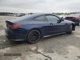 2023 BMW M4 Competition xDrive with VIN WBS43AZ01PCM97935, listed as a Copart auction lot 45945565 with Not Provided miles and Salvage Title. Bid and sale history available at carsss.com. Image 3.
