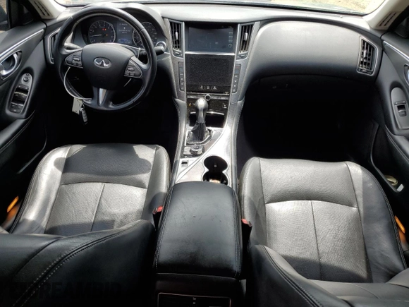 2014 Infiniti Q50 Premium with VIN JN1BV7AP8EM682000, listed as a Copart auction lot 53619995 with 117,515 mi miles and Salvage title. Bid and sale history available at DreamBid. Image 8.