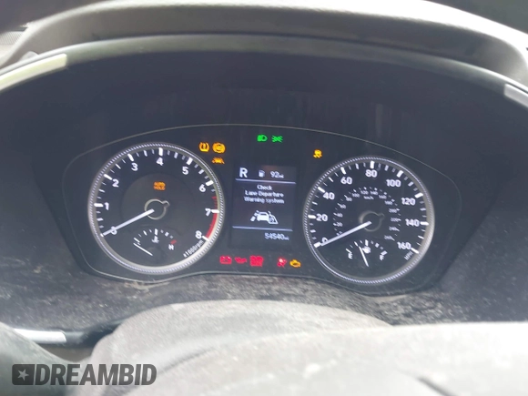2019 Hyundai Santa Fe SE with VIN 5NMS23ADXKH038506, listed as a IAAI auction lot 42407399 with 54,540 mi miles and . Bid and sale history available at DreamBid. Image 7.
