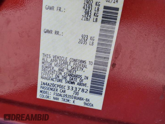 2014 Nissan LEAF SV z VIN 1N4AZ0CP0EC333782, wystawiony jako Copart lot #47541495 z przebiegiem 73 795 mil mil oraz Szkoda całkowita • Salvage title. Historia ofert i sprzedaży dostępna na DreamBid. Obrazek 13.