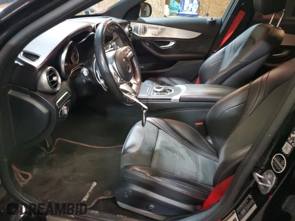 2019 Mercedes-Benz C 43 AMG with VIN 55SWF6EB4KU292857, listed as a Copart auction lot 47214505 with 30,200 mi miles and Salvage title. Bid and sale history available at DreamBid. Image 7.