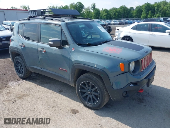 2016 Jeep Renegade Trailhawk with VIN ZACCJBCTXGPD99550, listed as a IAAI auction lot 42446773 with 174,283 mi miles and . Bid and sale history available at DreamBid. Image 1.