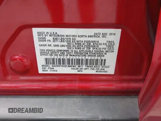 2015 Mitsubishi Outlander SE with VIN 4A4AR4AUXFE016830, listed as a IAAI auction lot 42185164 with 138,573 mi miles and . Bid and sale history available at DreamBid. Image 9.