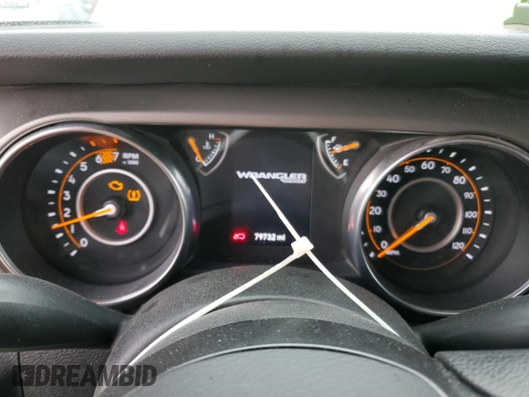 2018 Jeep Wrangler Sport with VIN 1C4GJXAN1JW262204, listed as a Copart auction lot 46809145 with 79,732 mi miles and Salvage title. Bid and sale history available at DreamBid. Image 9.