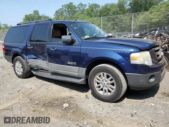 2007 Ford Expedition Max XLT with VIN 1FMFK16527LA33857, listed as a Copart auction lot 59376515 with 262,960 mi miles and Salvage title. Bid and sale history available at DreamBid. Image 4.