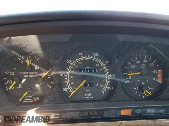 1991 Mercedes-Benz 560 with VIN WDBCA39E4MA583150, listed as a Copart auction lot 84738904 with 183,695 mi miles and Clean Title. Bid and sale history available at DreamBid. Image 9.