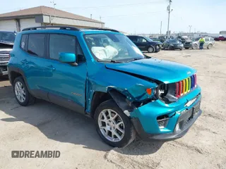 2021 Jeep Renegade Latitude with VIN ZACNJDBB0MPN15490, listed as a IAAI auction lot 41785517 with 48,825 mi miles. Bid and sale history available at carsss.com. Image 1.