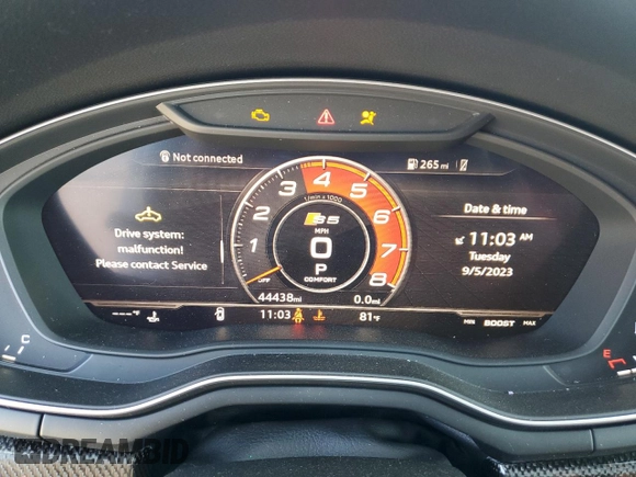 2018 Audi S5 Premium Plus z VIN WAUY4GF57JN012912, wystawiony jako Copart lot #66726403 z przebiegiem 44 438 mil mil oraz . Historia ofert i sprzedaży dostępna na DreamBid. Obrazek 9.