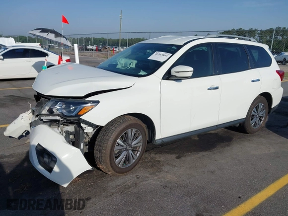 2019 Nissan Pathfinder SV z VIN 5N1DR2MN9KC628340, wystawiony jako IAAI lot #42263841 z przebiegiem 110 951 mil mil oraz . Historia ofert i sprzedaży dostępna na DreamBid. Obrazek 2.
