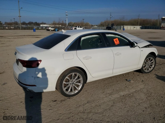 2019 Audi A4 Premium Plus with VIN WAUENAF44KN001176, listed as a Copart auction lot 46876364 with 0 mi miles and Non Repairable. Bid and sale history available at carsss.com. Image 3.