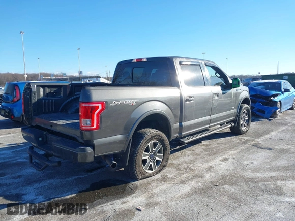 2015 Ford F-150 XLT with VIN 1FTEW1EP9FFC81723, listed as a IAAI auction lot 41258095 with 90,718 mi miles. Bid and sale history available at carsss.com. Image 4.