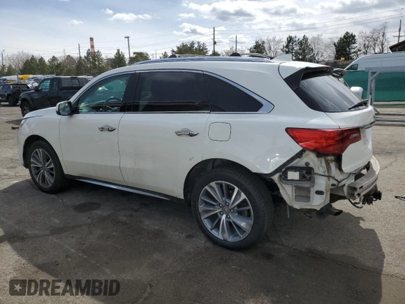 2017 Acura MDX w/Technology Pkg with VIN 5FRYD4H54HB019127, listed as a Copart auction lot 49433905 with 130,104 mi miles and Salvage Title. Bid and sale history available at carsss.com. Image 2.
