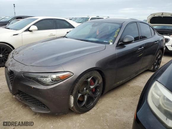2018 Alfa Romeo Giulia with VIN ZARFAEBN3J7595289, listed as a Copart auction lot 76635464 with 0 mi miles and Non Repairable. Bid and sale history available at carsss.com. Image 1.