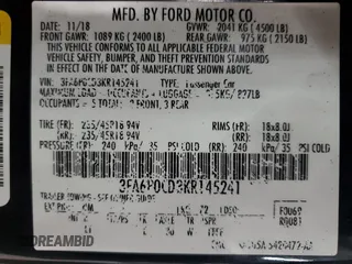 2019 Ford Fusion SEL with VIN 3FA6P0CD3KR145241, listed as a Copart auction lot 54195395 with 114,371 mi miles and Clean Title. Bid and sale history available at carsss.com. Image 12.