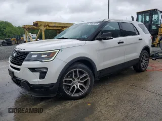 2019 Ford Explorer Sport with VIN 1FM5K8GT0KGA01993, listed as a Copart auction lot 57974275 with 54,774 mi miles and Salvage title. Bid and sale history available at DreamBid. Image 1.