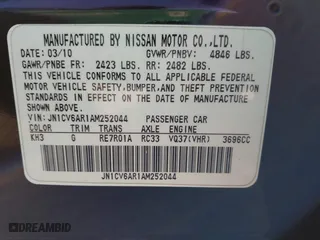 2010 Infiniti G37 Sedan x with VIN JN1CV6AR1AM252044, listed as a IAAI auction lot 41762829 with 191,325 mi miles. Bid and sale history available at carsss.com. Image 9.