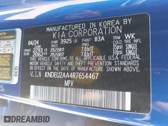 2024 Kia Seltos S z VIN KNDEU2AA4R7654467, wystawiony jako IAAI lot #42312105 z przebiegiem 1 599 mil mil oraz . Historia ofert i sprzedaży dostępna na DreamBid. Obrazek 9.