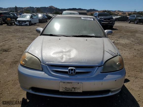 2001 Honda Civic EX with VIN 1HGEM22951L045227, listed as a Copart auction lot 70089174 with 262,366 mi miles and Salvage Title. Bid and sale history available at carsss.com. Image 5.