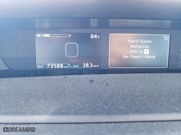 2022 Toyota Prius L Eco with VIN JTDKAMFU6N3157707, listed as a Copart auction lot 43659145 with 73,588 mi miles and Salvage Title. Bid and sale history available at carsss.com. Image 9.