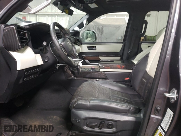 2023 Toyota Tundra Capstone Hybrid with VIN 5TFVC5DB9PX027611, listed as a Copart auction lot 85657804 with 58,052 mi miles and Salvage title. Bid and sale history available at DreamBid. Image 7.