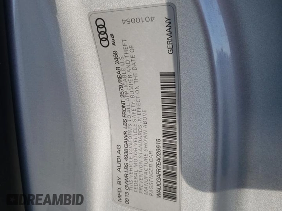 2014 Audi S5 Premium Plus with VIN WAUCGAFR7EA026615, listed as a Copart auction lot 55121824 with 17,817 mi miles and Salvage Title. Bid and sale history available at carsss.com. Image 12.