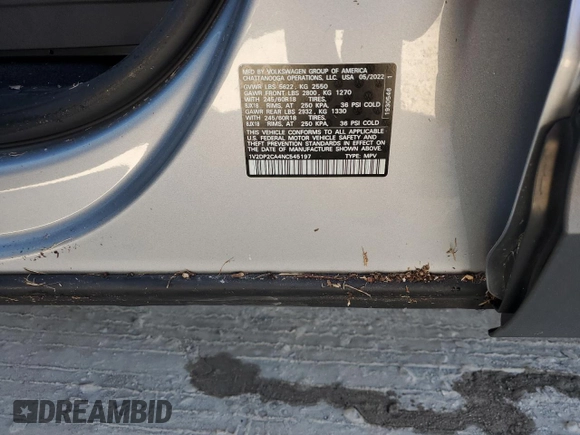 2022 Volkswagen Atlas SE with VIN 1V2DP2CA4NC545197, listed as a Copart auction lot 77783324 with Not provided miles and Non repairable. Bid and sale history available at DreamBid. Image 13.