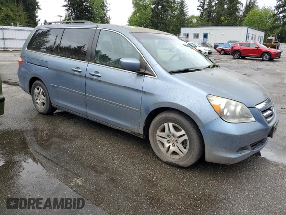 2005 Honda Odyssey EX-L with VIN 5FNRL38705B030402, listed as a Copart auction lot 54888425 with 196,215 mi miles and Clean title. Bid and sale history available at DreamBid. Image 4.