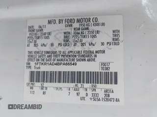 2011 Ford Ranger XL with VIN 1FTKR1AD4BPA66549, listed as a IAAI auction lot 41659176 with 198,605 mi miles. Bid and sale history available at carsss.com. Image 9.