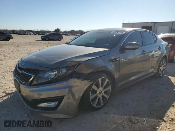 2013 Kia Optima SX with VIN 5XXGR4A66DG182998, listed as a Copart auction lot 46853795 with 138,362 mi miles and Salvage Title. Bid and sale history available at carsss.com. Image 1.