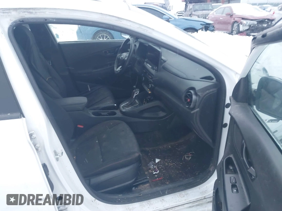 2023 Hyundai Kona N Line with VIN KM8K3CA30PU932711, listed as a IAAI auction lot 41296740 with 53,994 mi miles. Bid and sale history available at carsss.com. Image 5.